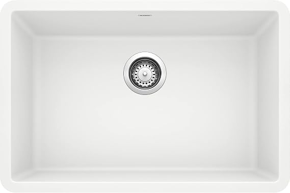 BLANCO Precis 522429 white Silgranit single bowl undermount kitchen sink